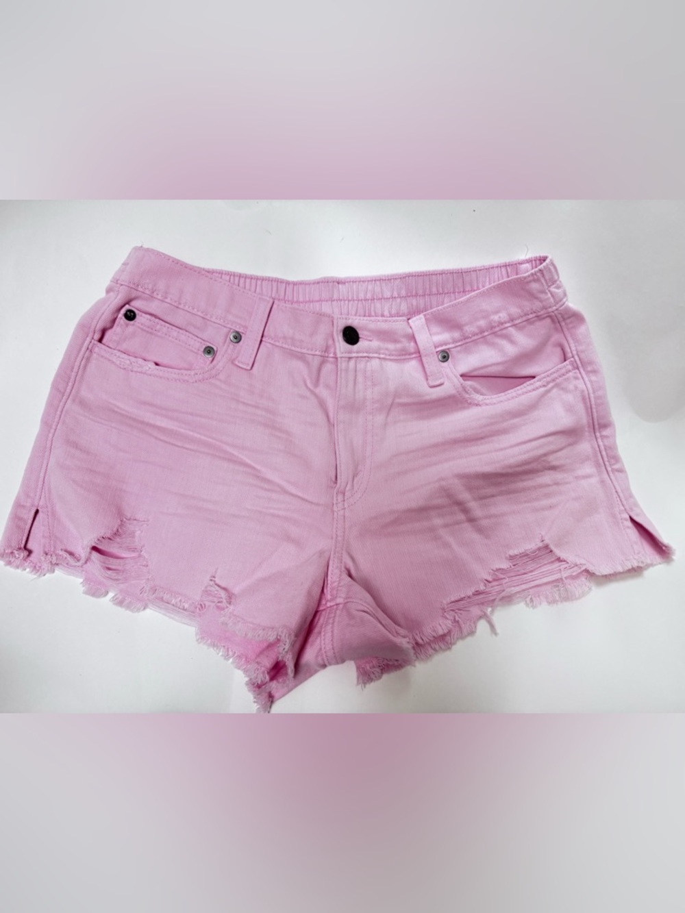 NWT Aerie Light Hot Pink Distressed Denim Shorts - Medium